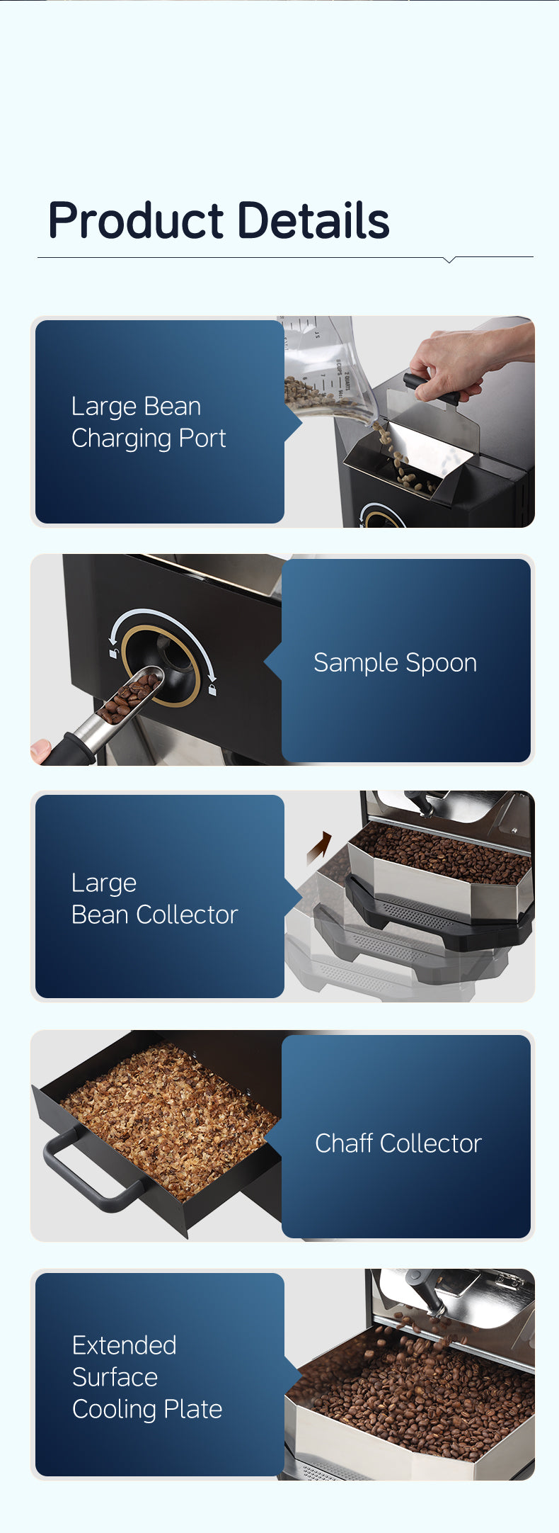 Commercial Electric Coffee Roaster — 1 kg, Touchscreen Control