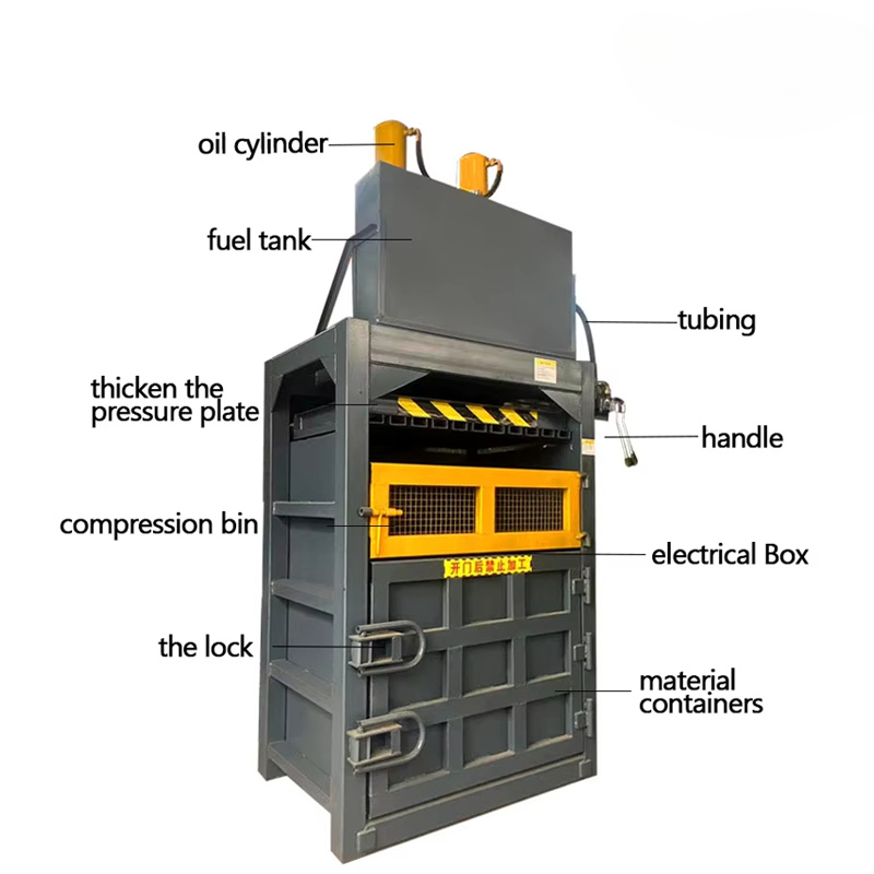 Vertical Hydraulic Baler — Cardboard, Plastic & Scrap Compactor
