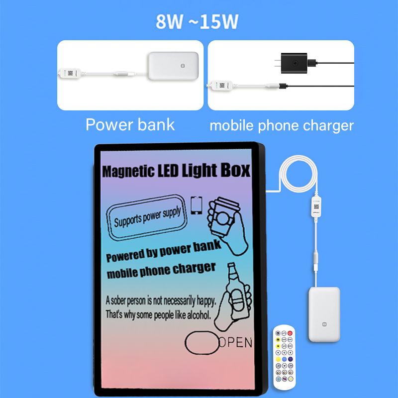 Ultra-Slim LED Light Box Sign — App-Controlled RGB, Wall-Mounted