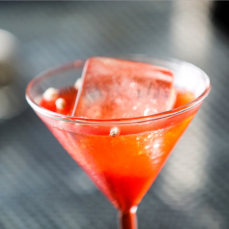 Cocktail Glass with Built-In Straw — Hand-Blown
