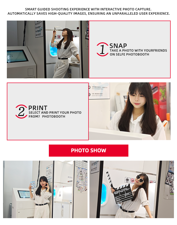 Commercial Selfie Photo Booth Machine — Touchscreen with Instant Print