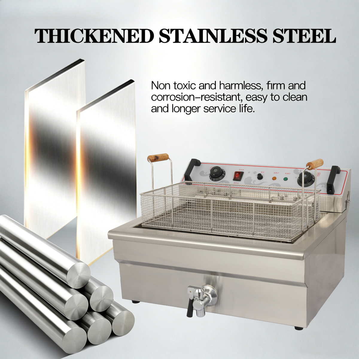Commercial Electric Countertop Donut Fryer — 30L Single Tank