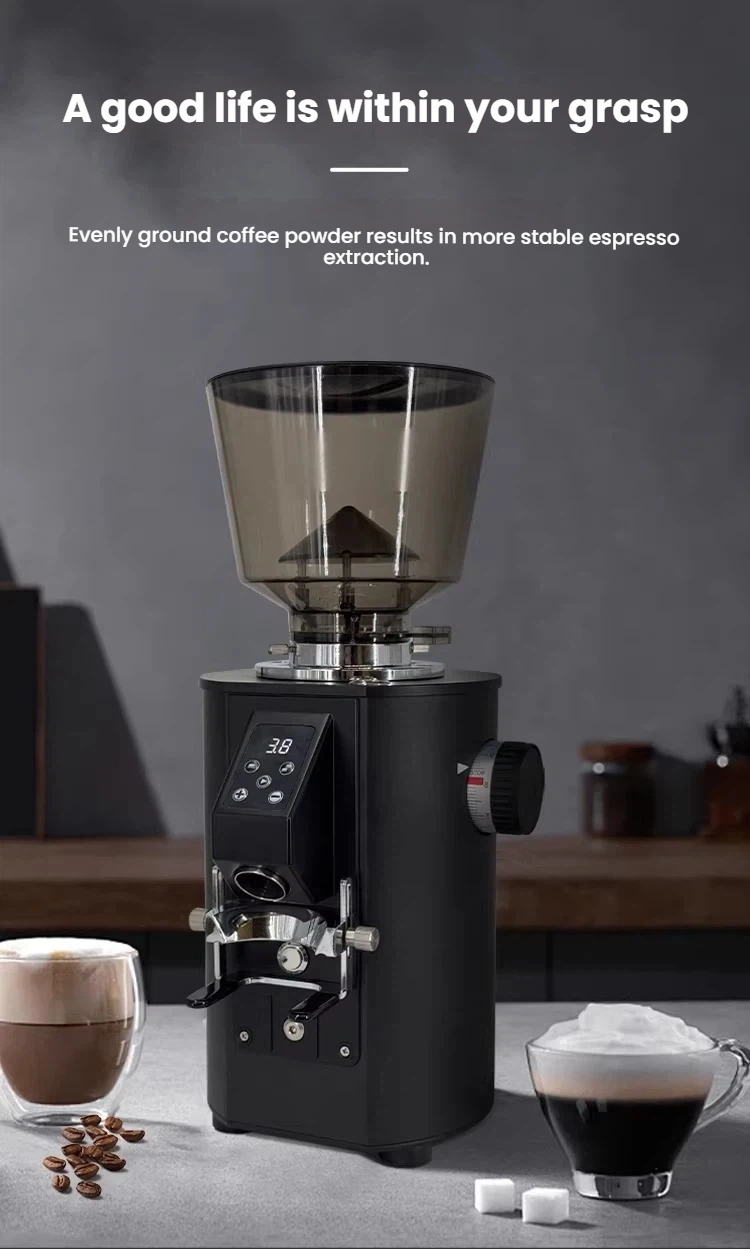 Commercial Electric Coffee Grinder — 64mm Flat Burr, Stepless Adjustment