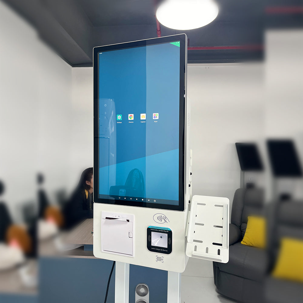 21.5" Wall-Mounted Self-Service Kiosk with Card Reader & Thermal Printer