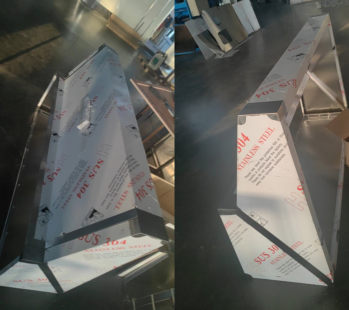 Commercial Stainless Steel Wall-Mounted Exhaust Hood with Filter
