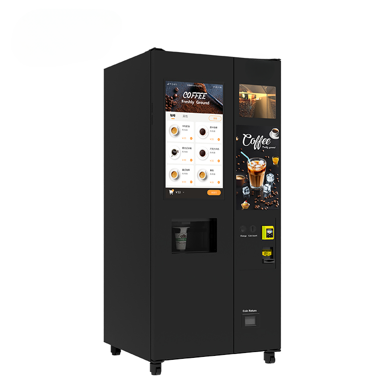 Commercial Coffee & Ice Vending Machine — 32" Touchscreen, Self-Clean