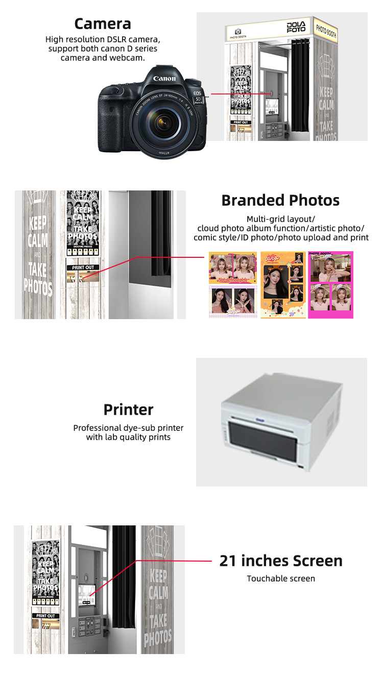 Self-Service Photo Booth Kiosk — Instant Print