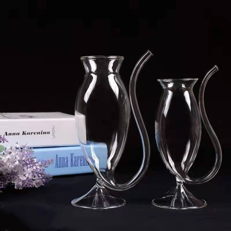 Borosilicate Glass with Built-In Straw