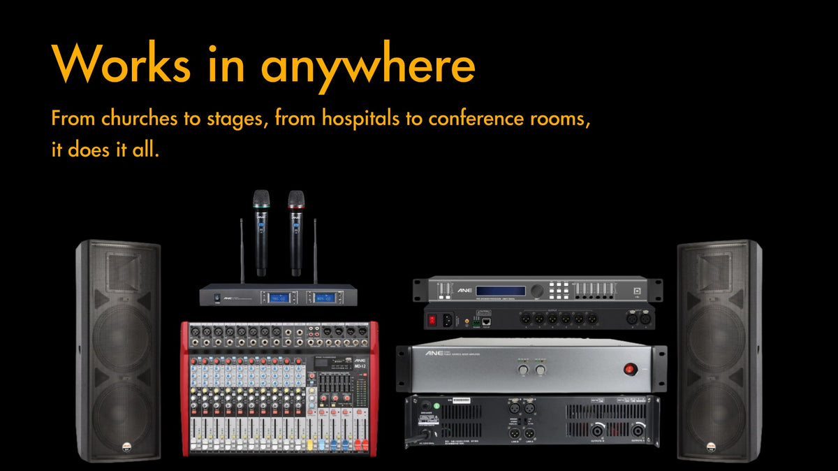 All-in-One 1200–2000W PA System — 15" Speakers, Amp, Mixer & Wireless Mic
