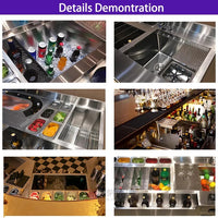 Stainless Steel Mobile Bar Station — Refrigerated Cocktail Cart image preview