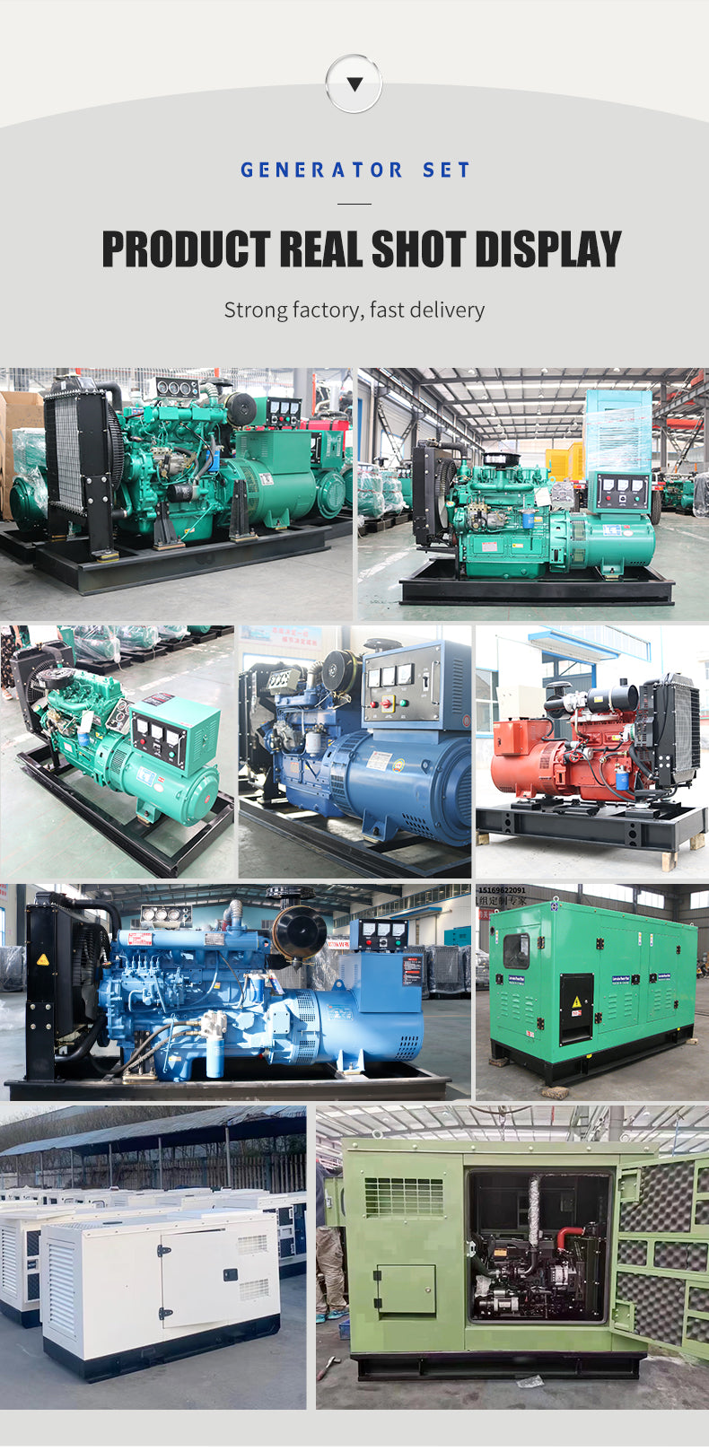 Commercial Diesel Generator Set — Electric Start, Single-Phase Standby Power