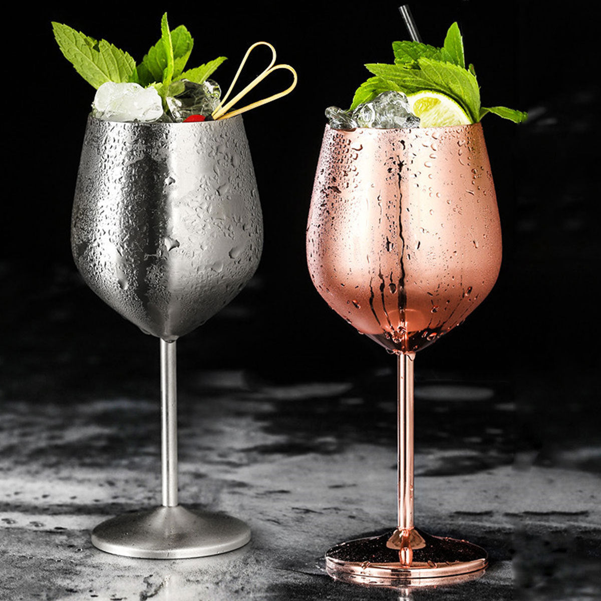 Luxury Stainless Steel Wine Glass - Various Finishes