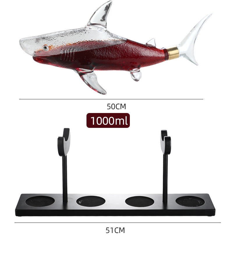 Shark Whiskey Decanter Set with Glasses, decanter capacity 1000ml