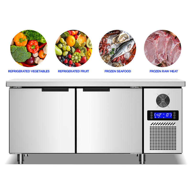 Commercial Undercounter Worktop Refrigerator & Freezer — Stainless Steel