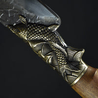 Hand-Forged Kitchen Knife with Fish-Shaped Guard image preview
