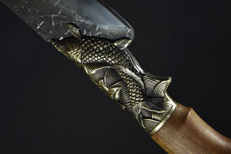 Hand-Forged Kitchen Knife with Fish-Shaped Guard