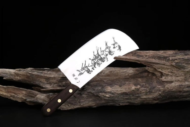 Premium Japanese Chef's Knife with Mustang Engraving