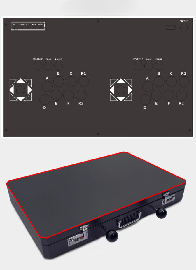 Portable 24-Inch Arcade Fighting Game Machine — 2-Player Foldable Cabinet