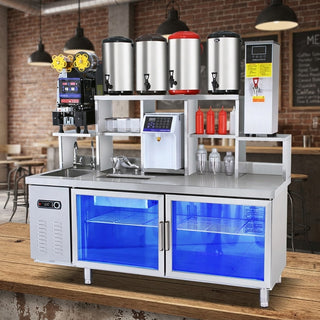 Bubble Tea Prep Counter with Built-In Refrigeration