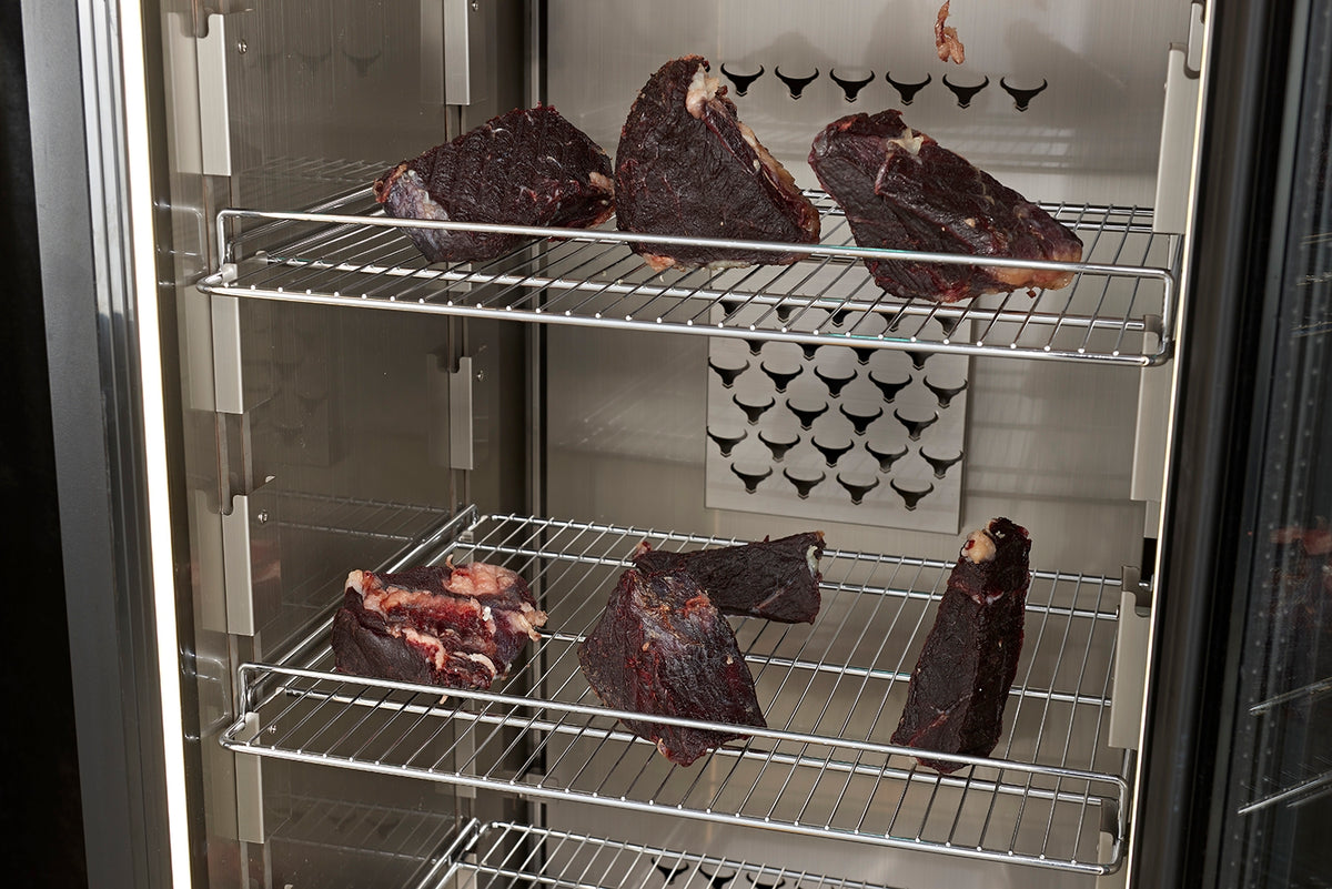 Commercial Dry Aging Refrigerator — Glass Door, Stainless Steel, energy efficiency rating A+