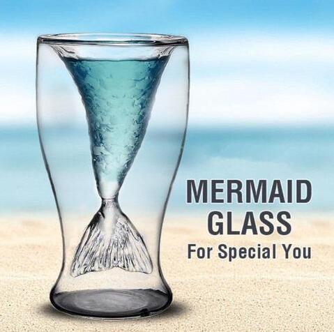 Mermaid Glass Double-Layered Cocktail Glass