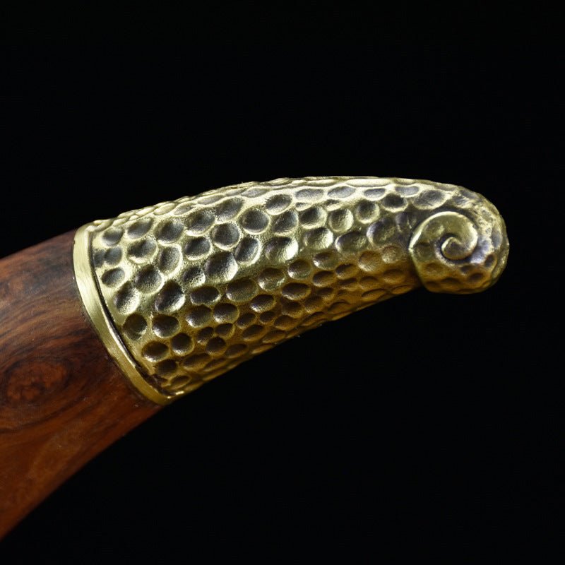 Sandblasted Leopard Cleaver Knife — Hand-Forged High-Manganese Steel