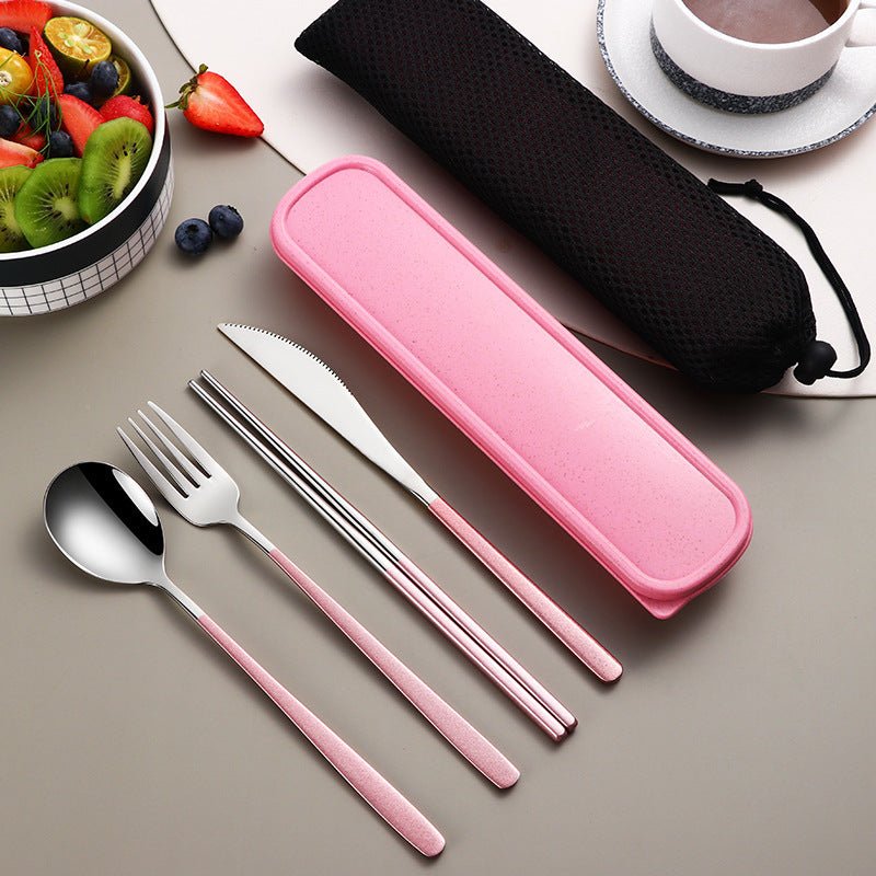 Stainless Steel Cutlery Set with Case — 4-Piece