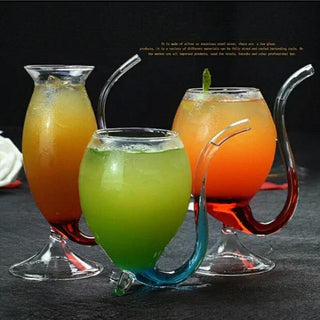 Borosilicate Glass with Built-In Straw, cocktail glasses