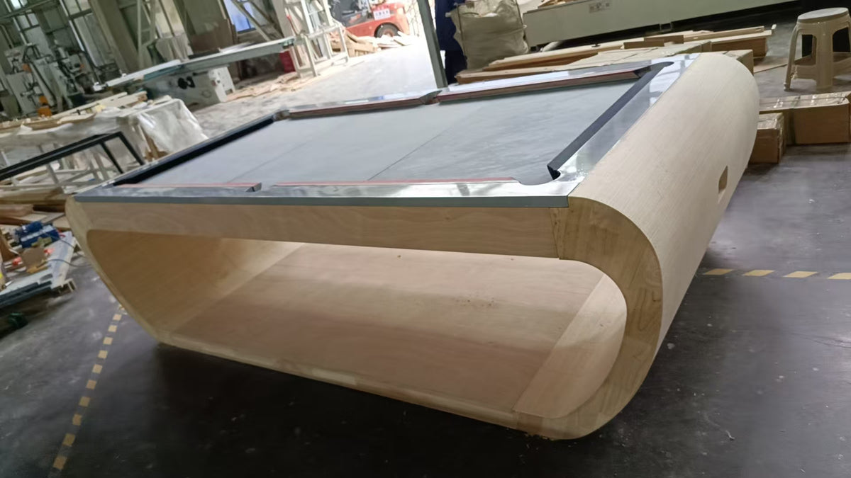 Billard 3 en 1 ardoise, table à manger — bois massif