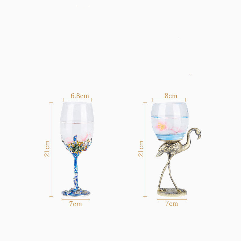 Limited Edition Iris and Crane Enamel Cocktail Glasses