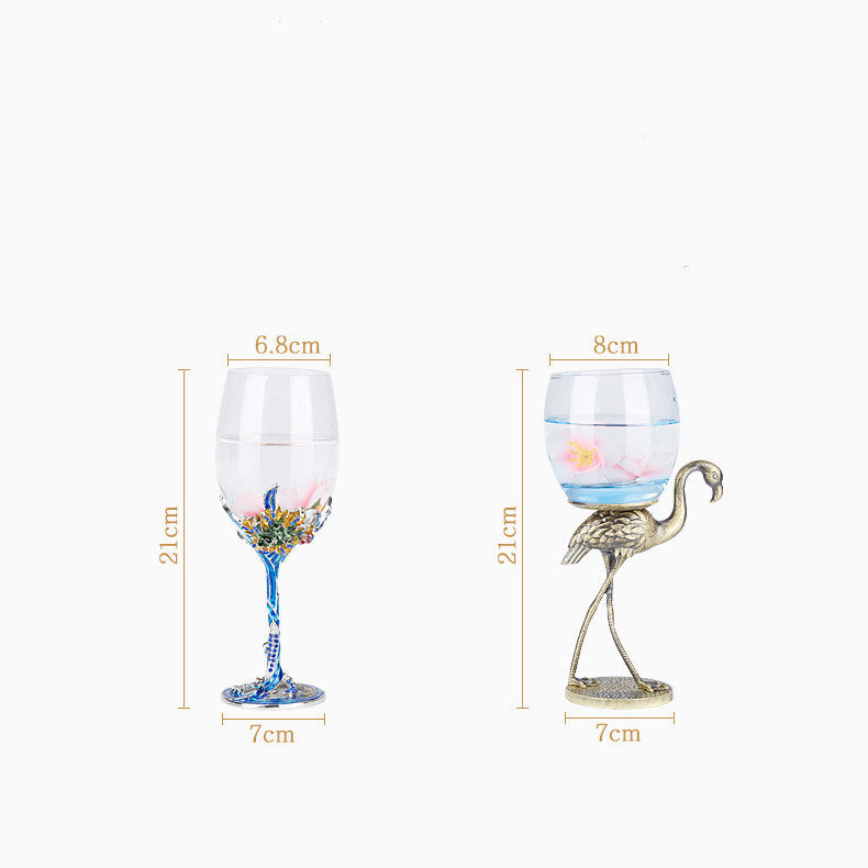 Limited Edition Iris and Crane Enamel Cocktail Glasses