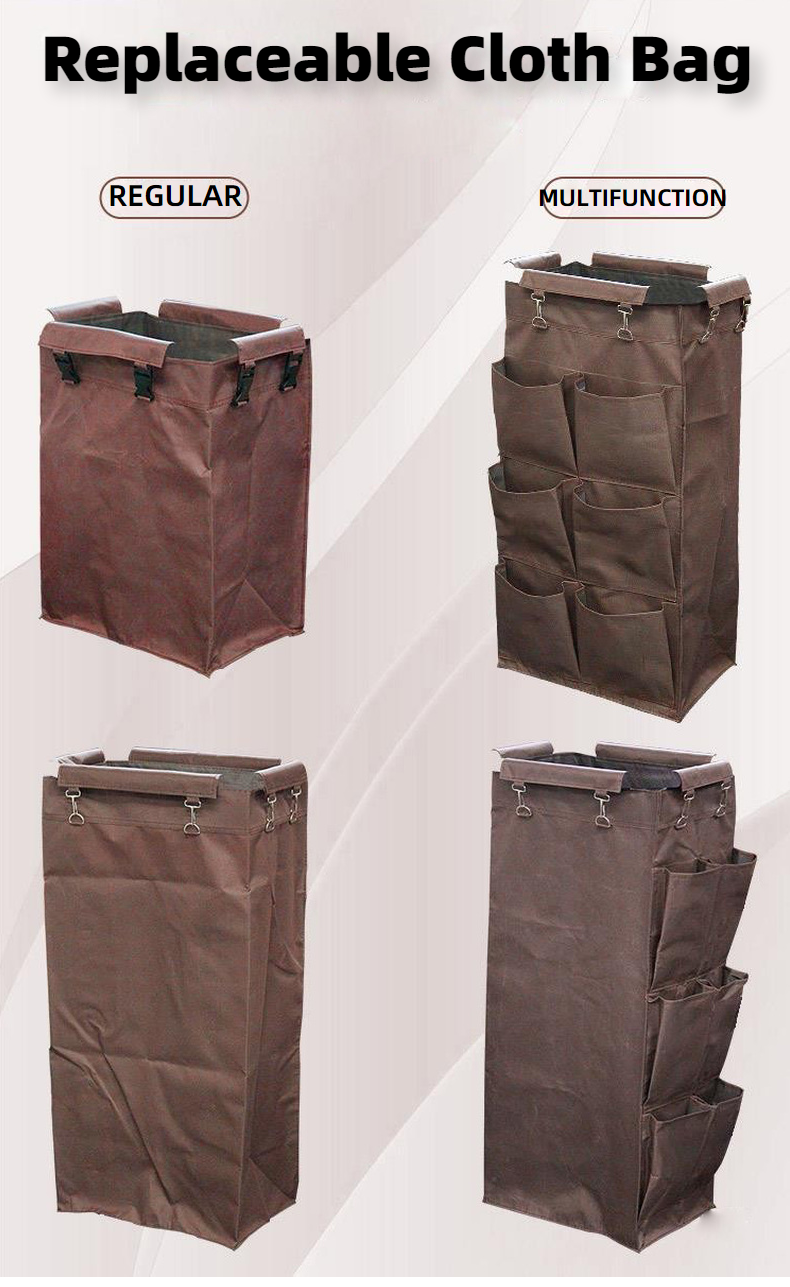 Housekeeping Cleaning Cart — Stainless Steel Maid Trolley