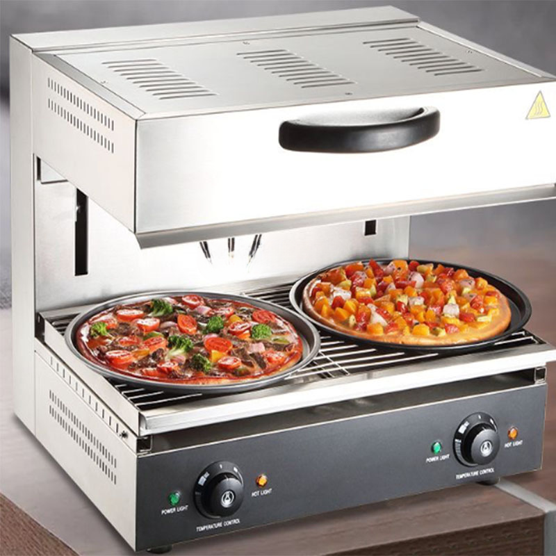 Commercial Electric Salamander Grill — Stainless Steel, Adjustable Lift