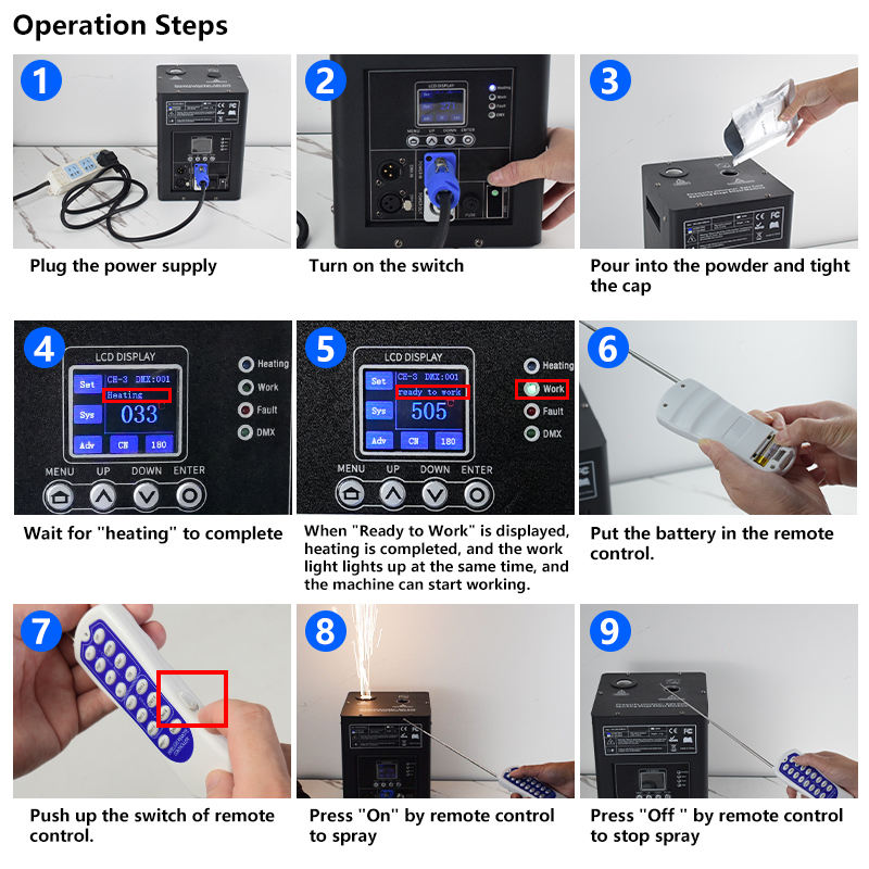 Cold Spark Machine — 750W DMX Sparkler Fountain