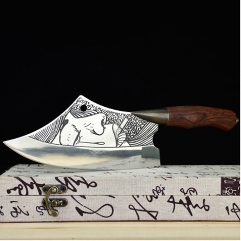 Laser Engraved Chef's Knife — Molybdenum Steel & Rosewood