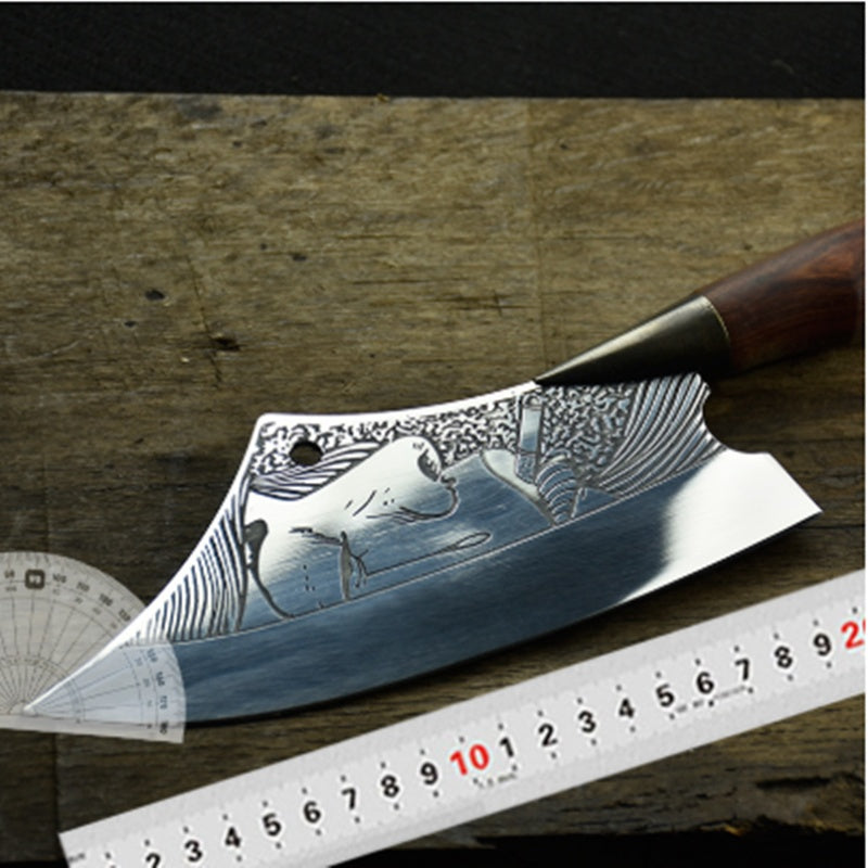 Laser Engraved Chef's Knife — Molybdenum Steel & Rosewood