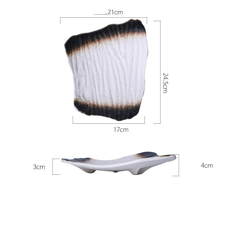 Handmade Porcelain Sushi Plates — 4 Artisan Styles, shape Irregular