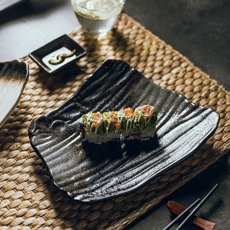 Handmade Porcelain Sushi Plates — 4 Artisan Styles, shape Irregular