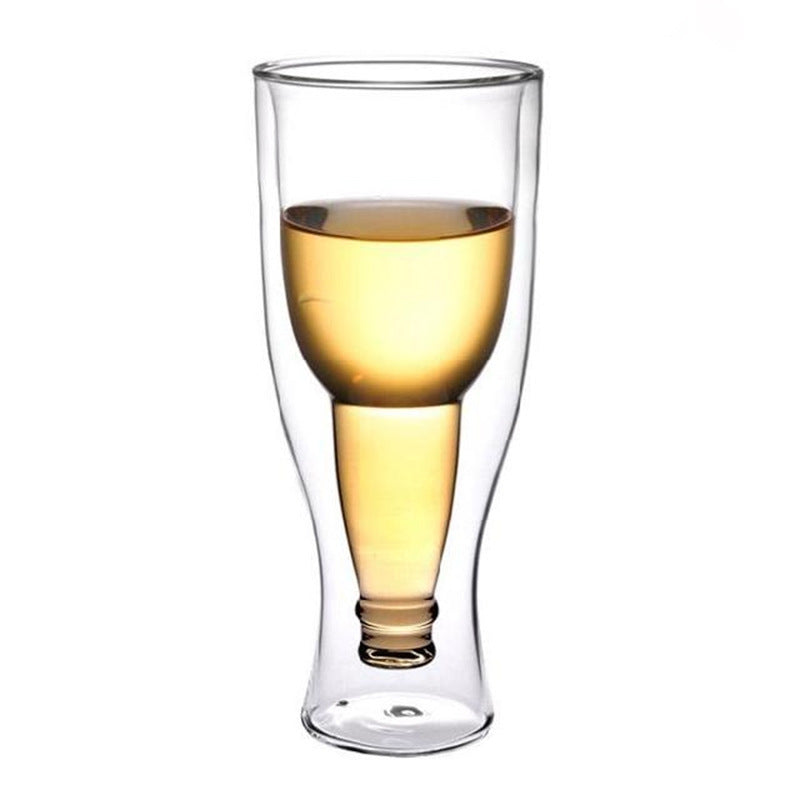 Bottle Silhouette Double-Wall Beer Glass