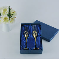 Heart-to-Heart Champagne Glasses — Gold Set of 2 image preview
