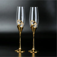 Heart-to-Heart Champagne Glasses — Gold Set of 2 image preview