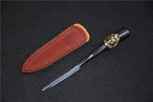 Dasheng Tea Knife — Pattern Steel & Copper