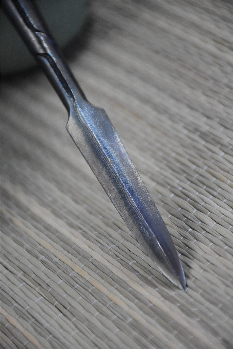 Dasheng Tea Knife — Pattern Steel & Copper