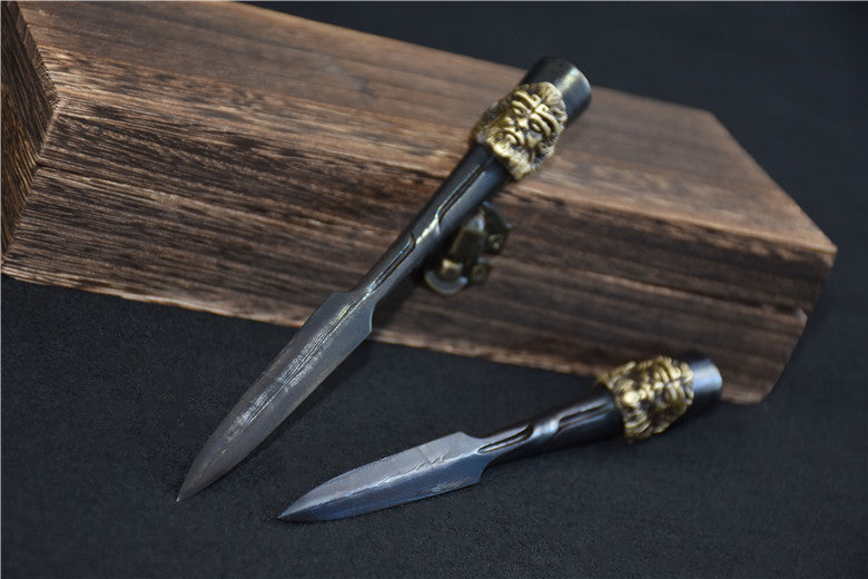 Handcrafted Dasheng Tea Knife with Pattern Steel Blade