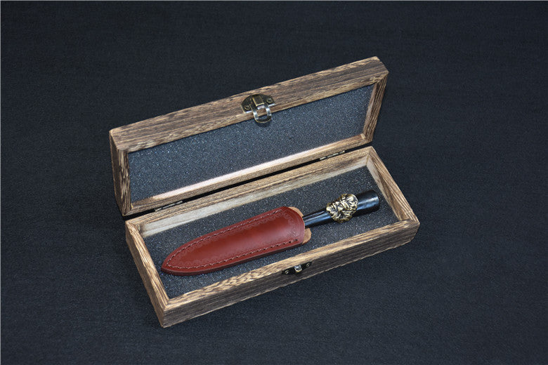 Handcrafted Dasheng Tea Knife with Pattern Steel Blade