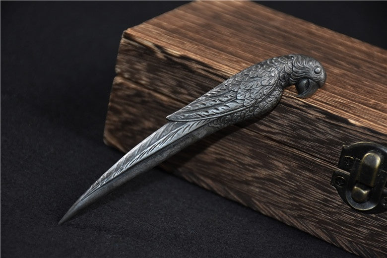 All-Metal Parrot Tea Knife — No. 45 Steel, Gift Box