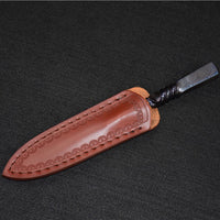Hand Forged Patterned Steel Tea Knife with Leather Case image preview