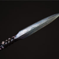 Hand Forged Patterned Steel Tea Knife with Leather Case image preview