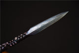 Hand Forged Patterned Steel Tea Knife with Leather Case
