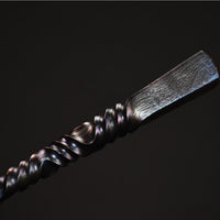 Hand Forged Patterned Steel Tea Knife with Leather Case image preview
